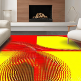 Ultra Soft Area Rug, Non Slip, Stain Resistant, Washable Area Rugs for Living Room, Bedroom, Artistic Circular Color Harmony(Red)