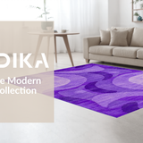 Ultra Soft Area Rug, Non Slip, Stain Resistant, Washable Area Rugs for Living Room, Bedroom, Playful Lavender Abstract Wave(Purple)