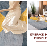 Ultra Soft Area Rug, Non Slip, Stain Resistant, Washable Area Rugs for Living Room, Bedroom, Geometric Abstract Bedroom High Traffic Area Carpet(Gold)