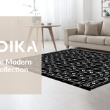 Ultra Soft Area Rug, Non Slip, Stain Resistant, Washable Area Rugs for Living Room, Bedroom, Unique Fluffy Black Animal Impression(Black)