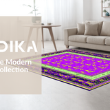 Ultra Soft Area Rug, Non Slip, Stain Resistant, Washable Area Rugs for Living Room, Bedroom, Rustic Purple and Green Palette(Purple)