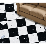 Ultra Soft Area Rug, Non Slip, Stain Resistant, Washable Area Rugs for Living Room, Bedroom, Soft Washable Kids Room Geometric Rug(Black)
