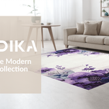 Ultra Soft Area Rug, Non Slip, Stain Resistant, Washable Area Rugs for Living Room, Bedroom, Chic Watercolor Floral Arrangement(Purple)