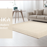 Ultra Soft Area Rug, Non Slip, Stain Resistant, Washable Area Rugs for Living Room, Bedroom, Luxurious Minimalist Textured Layers(Beige)