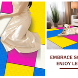 Ultra Soft Area Rug, Non Slip, Stain Resistant, Washable Area Rugs for Living Room, Bedroom, Chic Colorful Lattice Composition(Yellow)