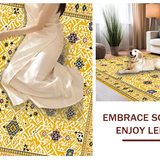 Ultra Soft Area Rug, Non Slip, Stain Resistant, Washable Area Rugs for Living Room, Bedroom, Lively Vintage Botanical Design(Yellow)