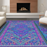 Ultra Soft Area Rug, Non Slip, Stain Resistant, Washable Area Rugs for Living Room, Bedroom, Radiant Colorful Artisan Design(Purple)