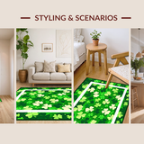 Ultra Soft Area Rug, Non Slip, Stain Resistant, Washable Area Rugs for Living Room, Bedroom, Rustic Polka Dot Green Patterns(Green)