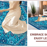 Ultra Soft Area Rug, Non Slip, Stain Resistant, Washable Area Rugs for Living Room, Bedroom, Kids Space Themed Rug(Blue)