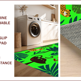 Ultra Soft Area Rug, Non Slip, Stain Resistant, Washable Area Rugs for Living Room, Bedroom, Tropical Jungle Dark Green Nursery Play Rug(Green)