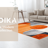 Ultra Soft Area Rug, Non Slip, Stain Resistant, Washable Area Rugs for Living Room, Bedroom, Rustic Minimalist Geometric Aesthetic(Orange)