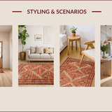 Ultra Soft Area Rug, Non Slip, Stain Resistant, Washable Area Rugs for Living Room, Bedroom, Luxurious Earthy Solid Texture(Red)