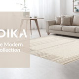 Ultra Soft Area Rug, Non Slip, Stain Resistant, Washable Area Rugs for Living Room, Bedroom, Sleek Textured Ivory Contemporary Style(Beige)