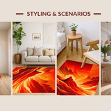 Bold Geometric Lava Waves(Red)