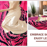 Ultra Soft Area Rug, Non Slip, Stain Resistant, Washable Area Rugs for Living Room, Bedroom, Expressive Pink Animal Motif(Pink)