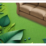 Ultra Soft Area Rug, Non Slip, Stain Resistant, Washable Area Rugs for Living Room, Bedroom, 3D Leaf Shaggy Bath Mat with Non-Slip Absorbent Design(Green)