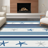 Ultra Soft Area Rug, Non Slip, Stain Resistant, Washable Area Rugs for Living Room, Bedroom, Elegant Blue and Gray Pattern(Blue)