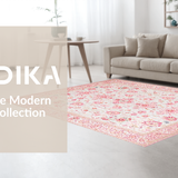 Ultra Soft Area Rug, Non Slip, Stain Resistant, Washable Area Rugs for Living Room, Bedroom, Tranquil Dreamy Soft Petal Pattern(White)