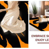 Ultra Soft Area Rug, Non Slip, Stain Resistant, Washable Area Rugs for Living Room, Bedroom, Dynamic Sports Theme Composition(Orange)