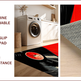 Ultra Soft Area Rug, Non Slip, Stain Resistant, Washable Area Rugs for Living Room, Bedroom, Retro Music Theme Non-Slip Bathroom Rug(Red)