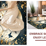 Ultra Soft Area Rug, Non Slip, Stain Resistant, Washable Area Rugs for Living Room, Bedroom, Trendy Minimalist Insect Composition(Gold)