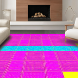 Ultra Soft Area Rug, Non Slip, Stain Resistant, Washable Area Rugs for Living Room, Bedroom, Lively Youthful Abstract Play Grid(Pink)