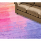 Ultra Soft Area Rug, Non Slip, Stain Resistant, Washable Area Rugs for Living Room, Bedroom, Radiant Soft Rainbow Fusion Style(Pink)