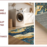 Ultra Soft Area Rug, Non Slip, Stain Resistant, Washable Area Rugs for Living Room, Bedroom, Colorful Tibetan Tiger Living Room Non-Slip Rug(Blue)