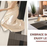 Ultra Soft Area Rug, Non Slip, Stain Resistant, Washable Area Rugs for Living Room, Bedroom, Dynamic Earthtone Linear Motif(Beige)