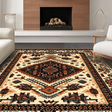 Ultra Soft Area Rug, Non Slip, Stain Resistant, Washable Area Rugs for Living Room, Bedroom, Rustic Vintage Cowboy Medallion(Beige)