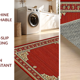 Ultra Soft Area Rug, Non Slip, Stain Resistant, Washable Area Rugs for Living Room, Bedroom, Chic Classic Geometric Arrangement(Red)