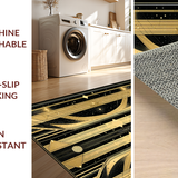 Ultra Soft Area Rug, Non Slip, Stain Resistant, Washable Area Rugs for Living Room, Bedroom, Stylish Geometric Patterned Aesthetic(Gold)