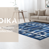 Ultra Soft Area Rug, Non Slip, Stain Resistant, Washable Area Rugs for Living Room, Bedroom, Serene Monochrome Abstract Flow(Blue)