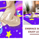 Ultra Soft Area Rug, Non Slip, Stain Resistant, Washable Area Rugs for Living Room, Bedroom, Playful Kawaii Rainbow Dreamscape(Purple)