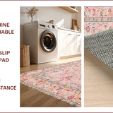 Ultra Soft Area Rug, Non Slip, Stain Resistant, Washable Area Rugs for Living Room, Bedroom, Whimsical Nature-Inspired Floral Design(Pink)