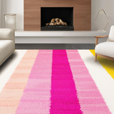 Ultra Soft Area Rug, Non Slip, Stain Resistant, Washable Area Rugs for Living Room, Bedroom, Whimsical Colorful Rainbow Motif(Yellow)