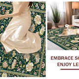 Ultra Soft Area Rug, Non Slip, Stain Resistant, Washable Area Rugs for Living Room, Bedroom, Rustic Intricate Oriental Patterns(Green)