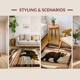 Ultra Soft Area Rug, Non Slip, Stain Resistant, Washable Area Rugs for Living Room, Bedroom, Chic Nature-Inspired Graphic(Brown)