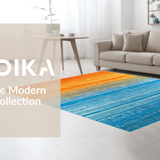 Ultra Soft Area Rug, Non Slip, Stain Resistant, Washable Area Rugs for Living Room, Bedroom, Trendy Gradient Chic Harmony(Orange)