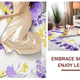 Ultra Soft Area Rug, Non Slip, Stain Resistant, Washable Area Rugs for Living Room, Bedroom, Minimalist Spring Floral Arrangement(Purple)