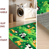 Ultra Soft Area Rug, Non Slip, Stain Resistant, Washable Area Rugs for Living Room, Bedroom, Fun and Quirky Zoo Inspired Style(Green)