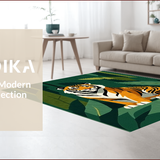 Ultra Soft Area Rug, Non Slip, Stain Resistant, Washable Area Rugs for Living Room, Bedroom, Playful Wildlife-Themed Decorative Piece(Orange)