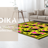 Ultra Soft Area Rug, Non Slip, Stain Resistant, Washable Area Rugs for Living Room, Bedroom, Cute Cartoon Cat Pattern Aesthetic(Black)