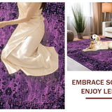 Ultra Soft Area Rug, Non Slip, Stain Resistant, Washable Area Rugs for Living Room, Bedroom, Stylish Transitional Symmetrical Elements(Purple)