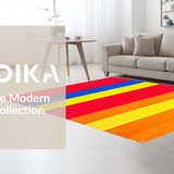 Ultra Soft Area Rug, Non Slip, Stain Resistant, Washable Area Rugs for Living Room, Bedroom, Vibrant Contemporary Wave Pattern(Red)