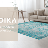 Ultra Soft Area Rug, Non Slip, Stain Resistant, Washable Area Rugs for Living Room, Bedroom, Modern Abstract Blue Tones Design(Gray)