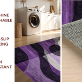 Ultra Soft Area Rug, Non Slip, Stain Resistant, Washable Area Rugs for Living Room, Bedroom, Bold Abstract Color Splash(Purple)
