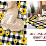 Charming Vibrant Sunflower Motif(Black)