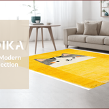 Ultra Soft Area Rug, Non Slip, Stain Resistant, Washable Area Rugs for Living Room, Bedroom, Playful Toast Patterned Delight(Yellow)