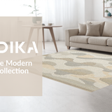 Ultra Soft Area Rug, Non Slip, Stain Resistant, Washable Area Rugs for Living Room, Bedroom, Artisan Crafted Wavy Jute Elegance(Beige)